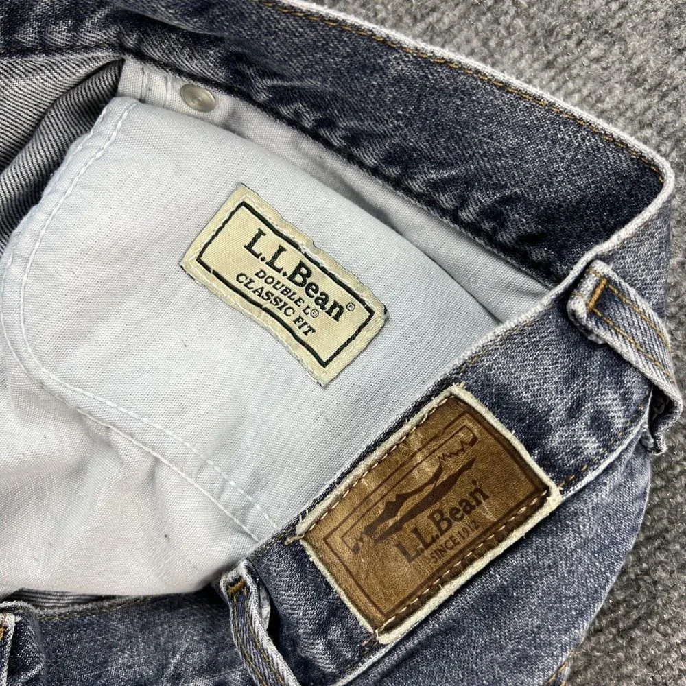 LL Bean Men Jeans Double L Classic Fit 34x31 Blue Cotton Denim - Picture 3 of 12